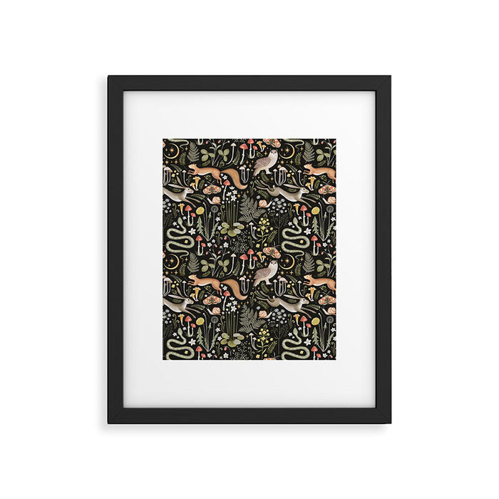 Enchanted Magical Midnight Forest Animals II Framed Art Print Gallery Image 1