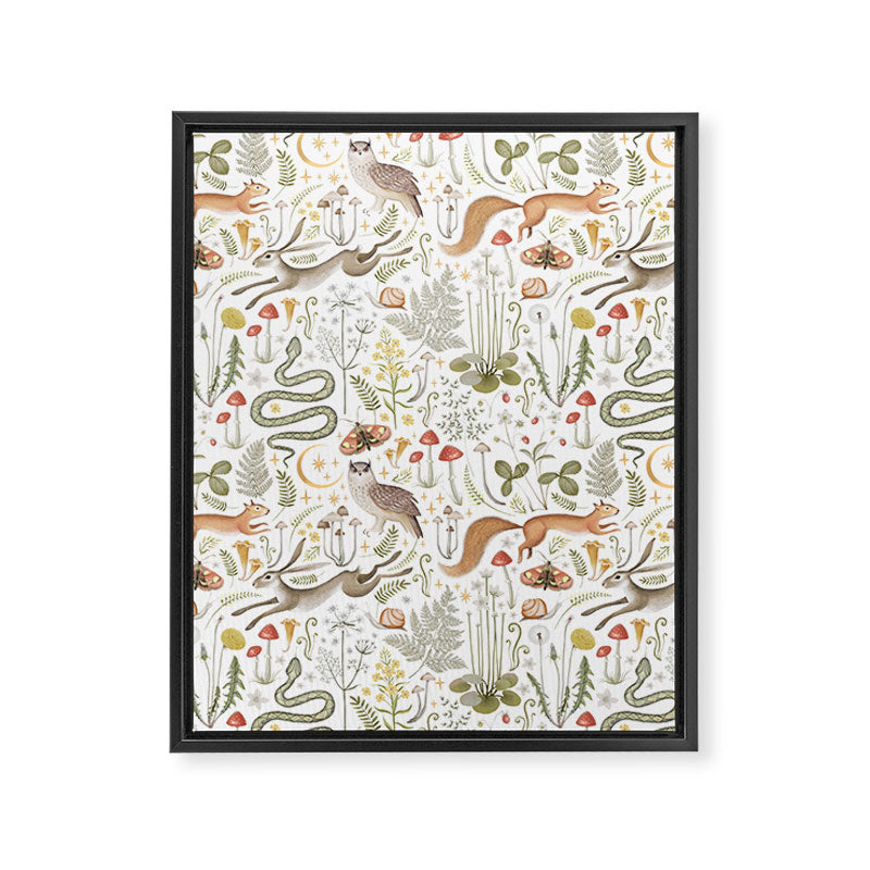 Enchanted Magical Midnight Forest Animals V Framed Canvas Print Gallery Image 8