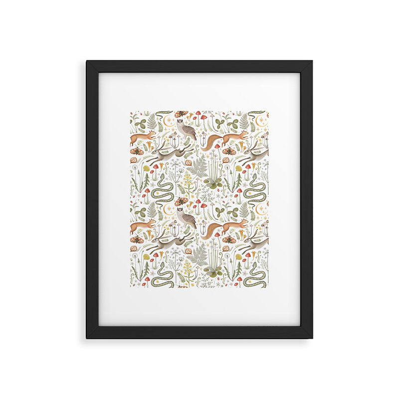 Enchanted Magical Midnight Forest Animals V Framed Art Print Gallery Image 6