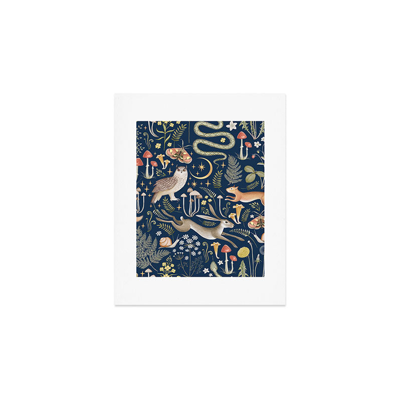 Enchanted Magical Midnight Forest Art Print Gallery Image 1