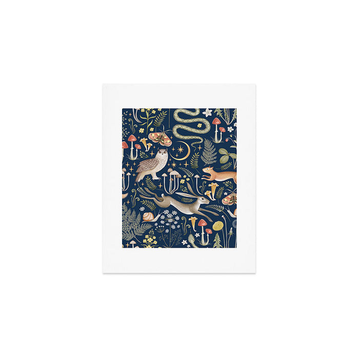 Enchanted Magical Midnight Forest Art Print Gallery Image 1