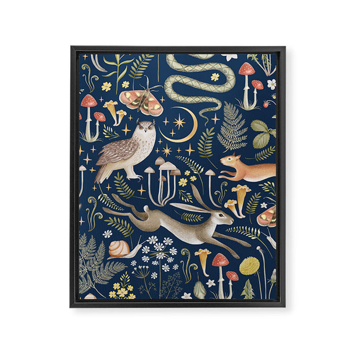 Enchanted Magical Midnight Forest Framed Canvas Print Gallery Image 1