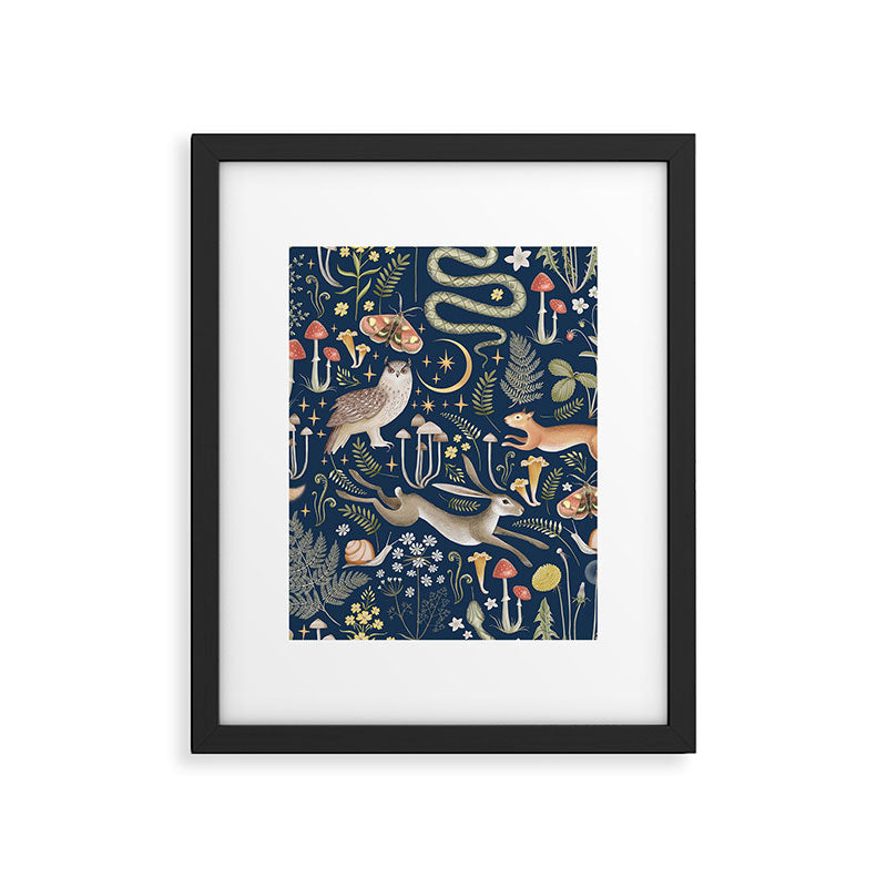 Enchanted Magical Midnight Forest Framed Art Print Gallery Image 6