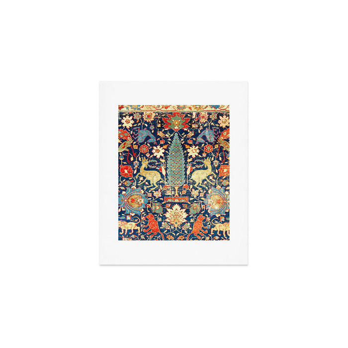 Enchanted Mythical Beasts 17th Century Persian Rug Print Art Print Gallery Image 1