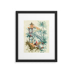 Enchanted Waterfall Garden 19th Century Chinoiserie Framed Art Print Gallery Image 5