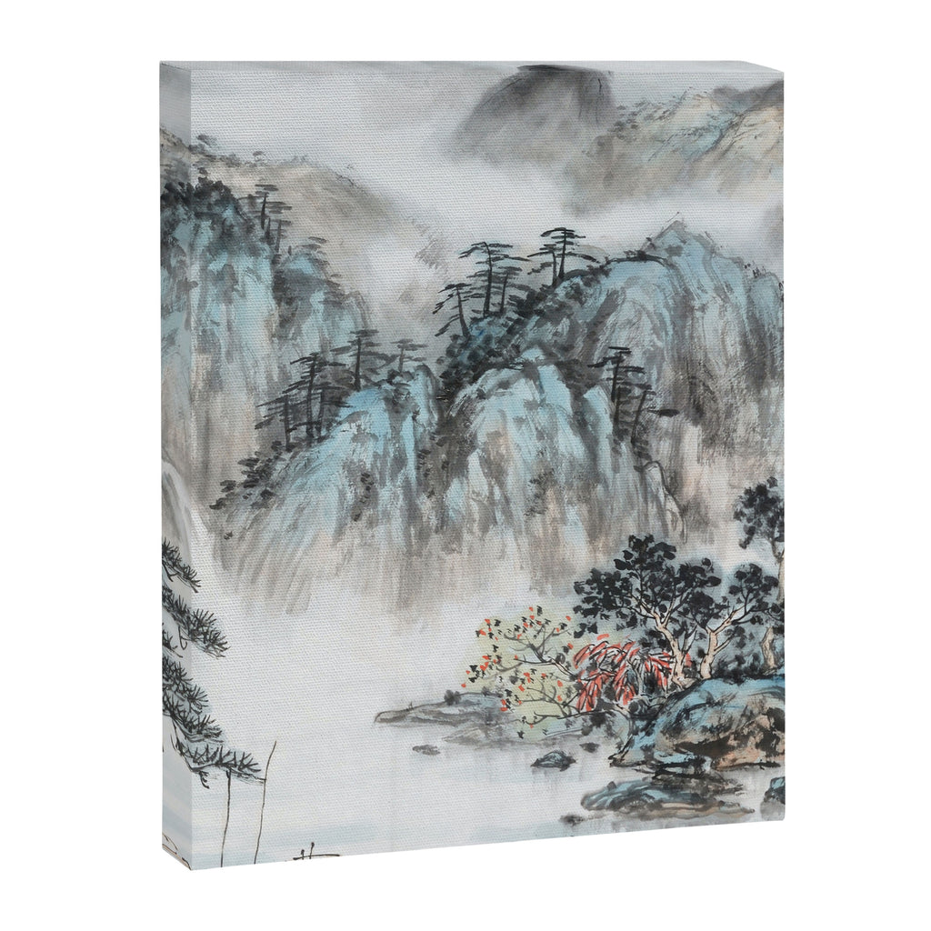 Enchanting Japanese Watercolor Ink Landscape Painting Canvas Print Gallery Image 6
