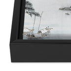 Enchanting Japanese Watercolor Ink Landscape Painting Framed Canvas Print Gallery Image 3