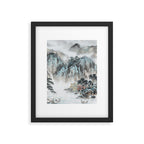 Enchanting Japanese Watercolor Ink Landscape Painting Framed Art Print Gallery Image 5