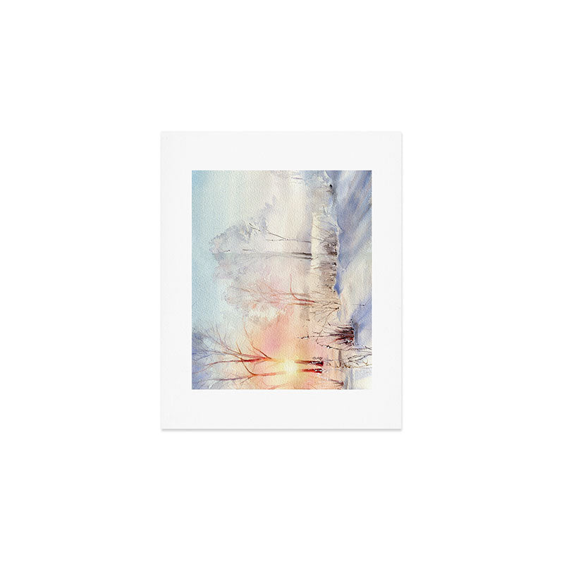 Ethereal Snowy Christmas Morning Sunrise  Art Print Gallery Image 1