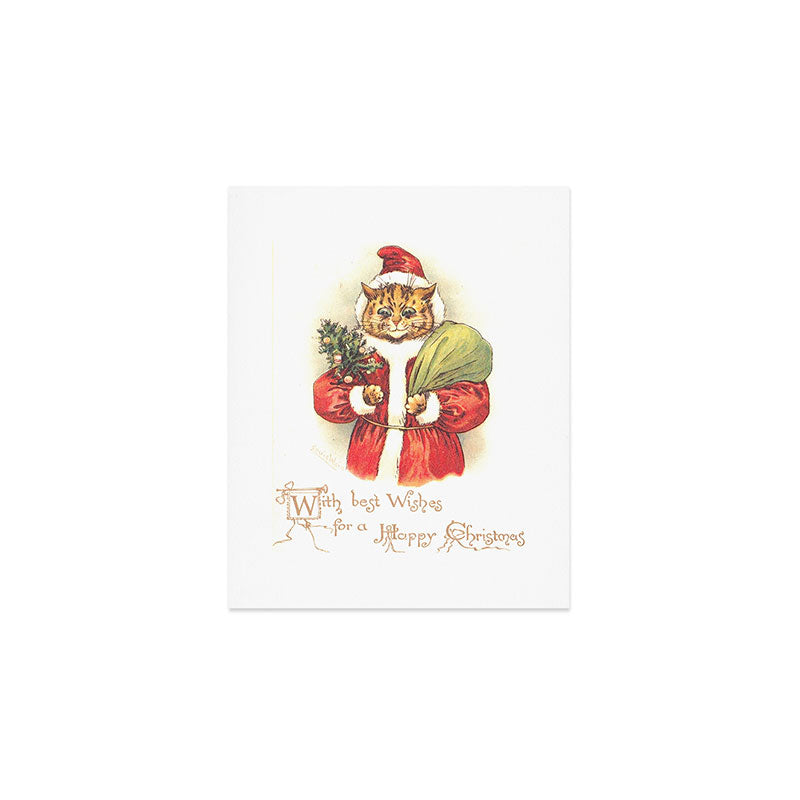 'Father Christmas Cat' by Louis Wain Art Print Gallery Image 1