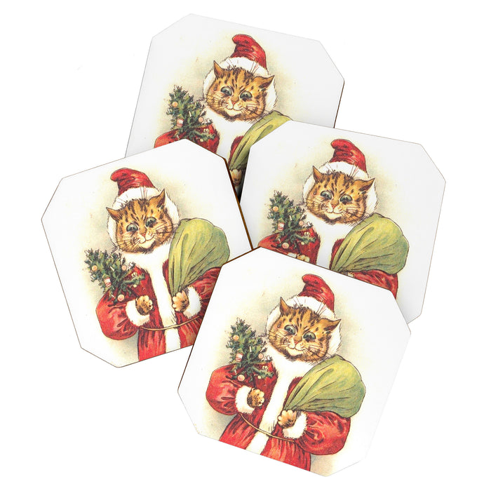 'Father Christmas Cat' by Louis Wain Coaster Gallery Image 1