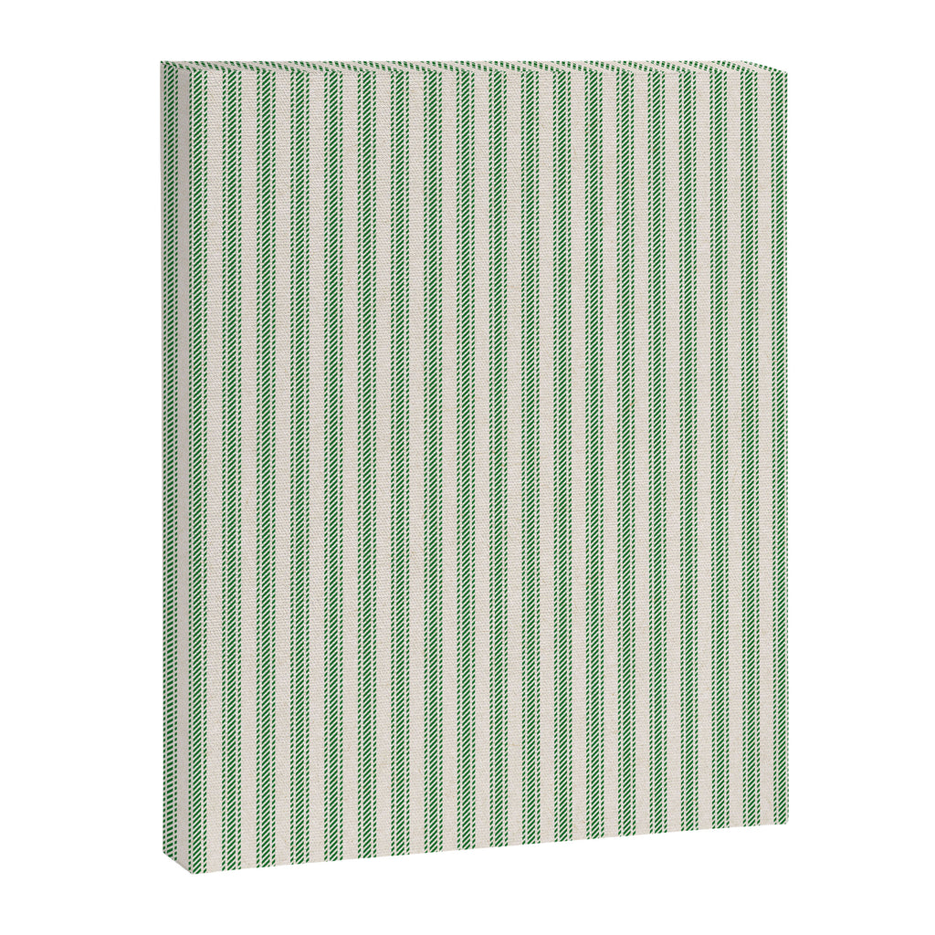 French Green Ticker Stripe Canvas Print Gallery Image 8