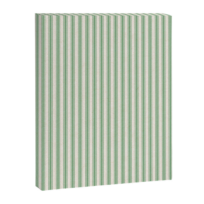French Green Ticker Stripe Canvas Print Gallery Image 1