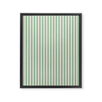 French Green Ticker Stripe Framed Canvas Print Gallery Image 8