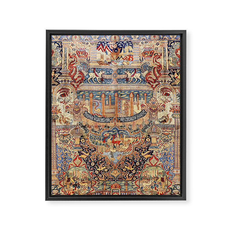 Golden City Antique Persian Kashmar Framed Canvas Print Gallery Image 8