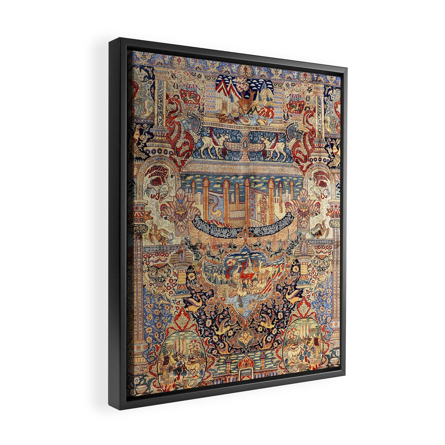 Golden City Antique Persian Kashmar Framed Canvas Print Gallery Image 2