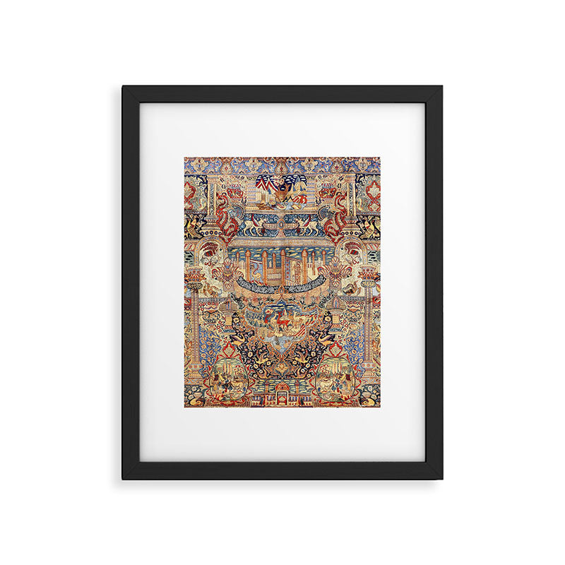 Golden City Antique Persian Kashmar Framed Art Print Gallery Image 6