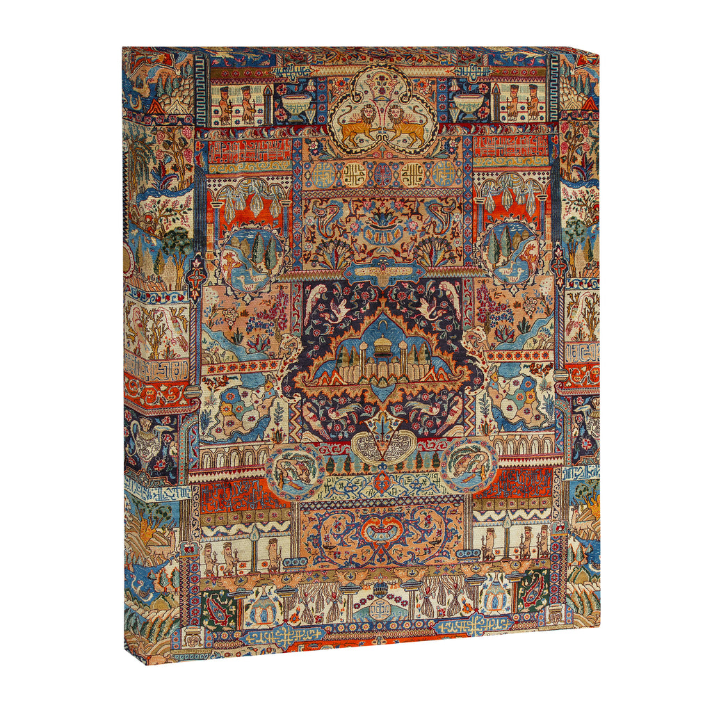 Golden Nature Antique Persian Kashmar Canvas Print Gallery Image 6