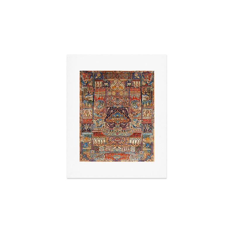 Golden Nature Antique Persian Kashmar Art Print Gallery Image 1