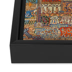 Golden Nature Antique Persian Kashmar Framed Canvas Print Gallery Image 3