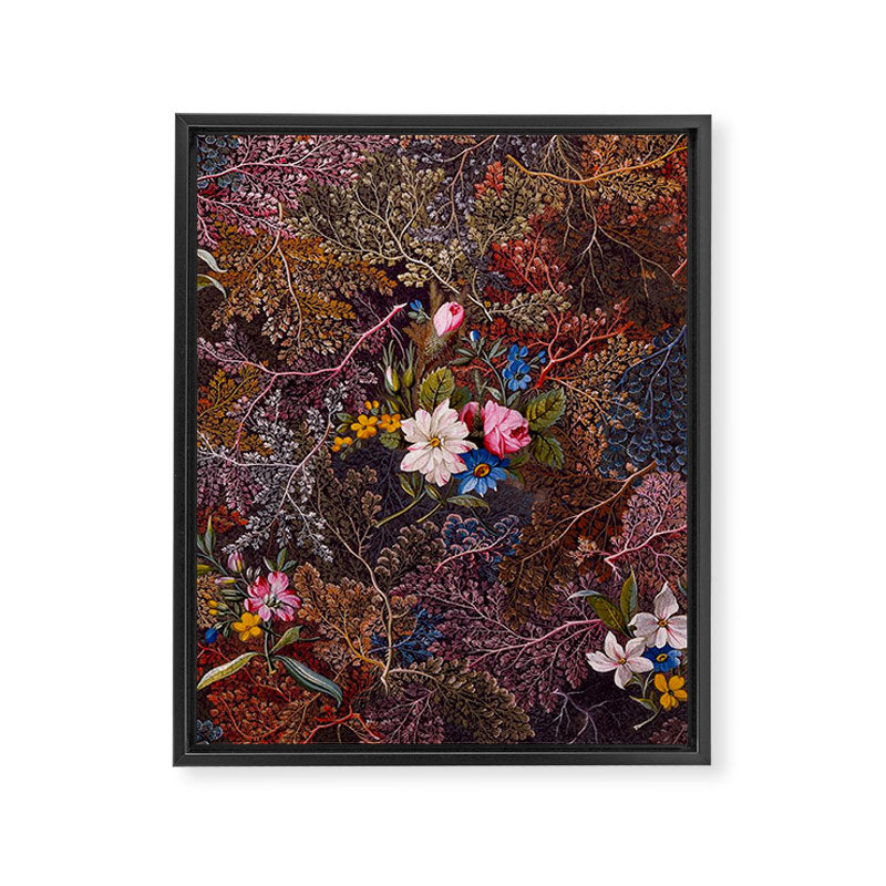 Gothic Floral Antique Textile Design 1788 William Kilburn Framed Canvas Print Gallery Image 6