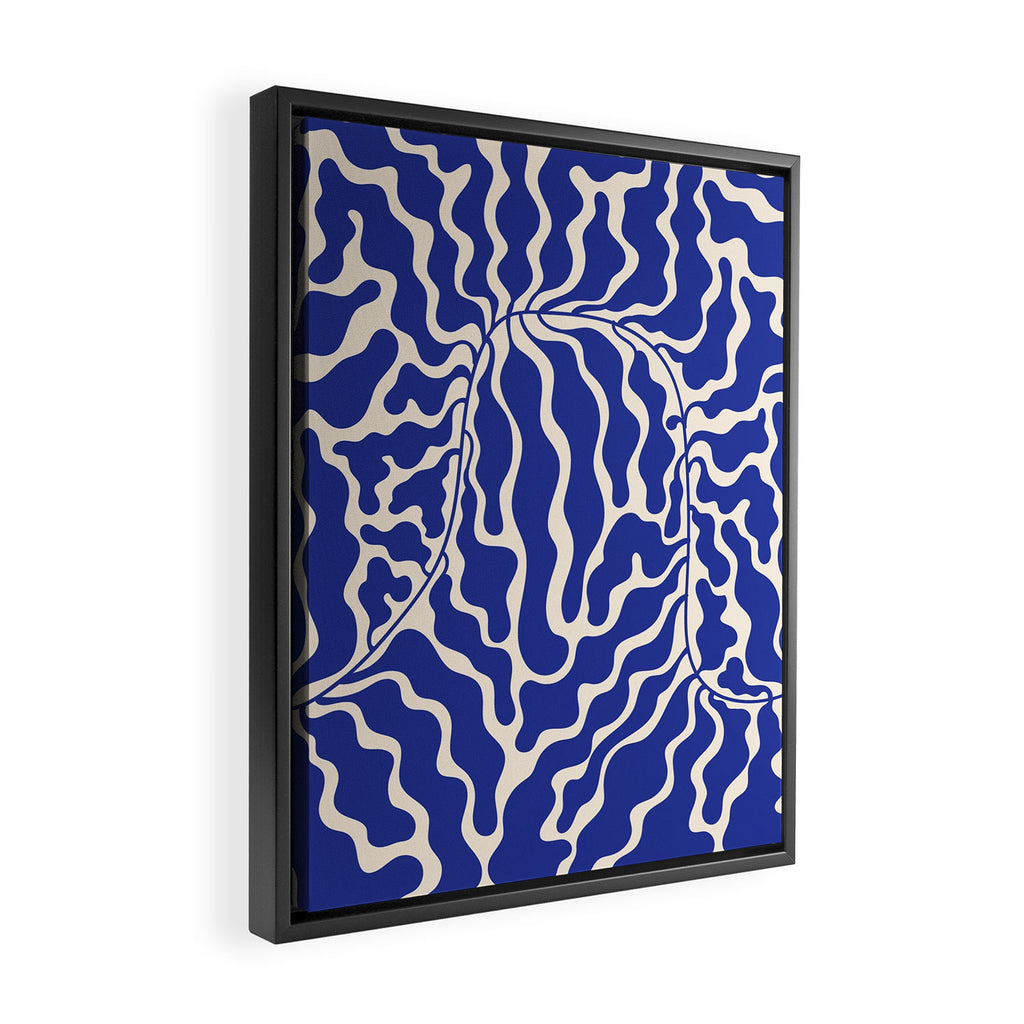 Henri Matisse Abstract Navy. Blue Leaf Art Framed Canvas Print Gallery Image 2
