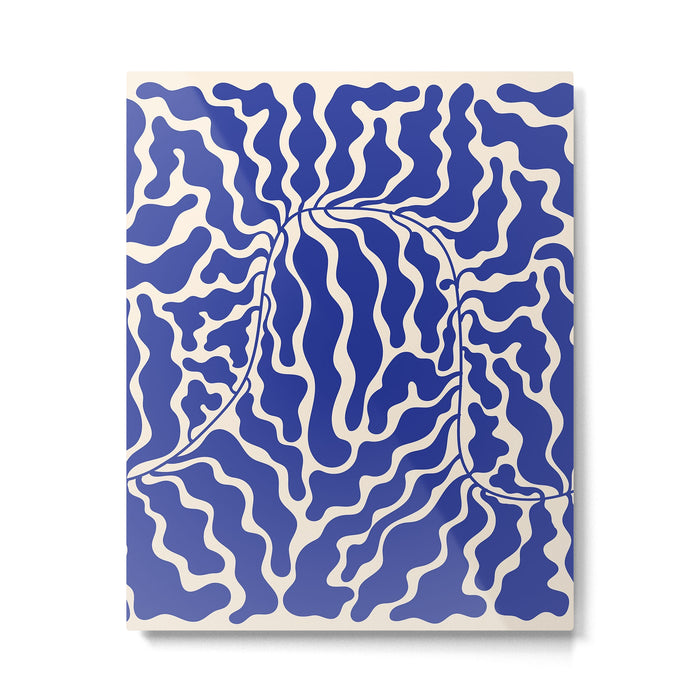 Henri Matisse Abstract Navy. Blue Leaf Art Metal Print Gallery Image 1