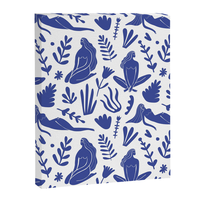 Henri Matisse Inspired Blue Nude Boho Female Figurative Pattern Canvas Print Gallery Image 1