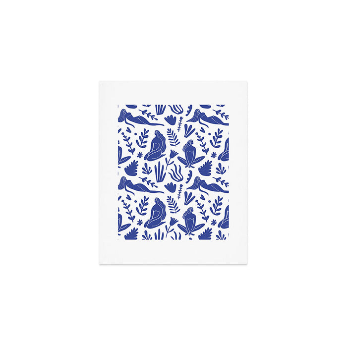 Henri Matisse Inspired Blue Nude Boho Female Figurative Pattern Art Print Gallery Image 1