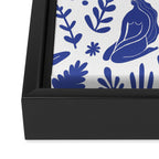 Henri Matisse Inspired Blue Nude Boho Female Figurative Pattern Framed Canvas Print Gallery Image 3