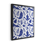 Henri Matisse Inspired Blue Nude Boho Female Figurative Pattern Framed Canvas Print Gallery Image 2