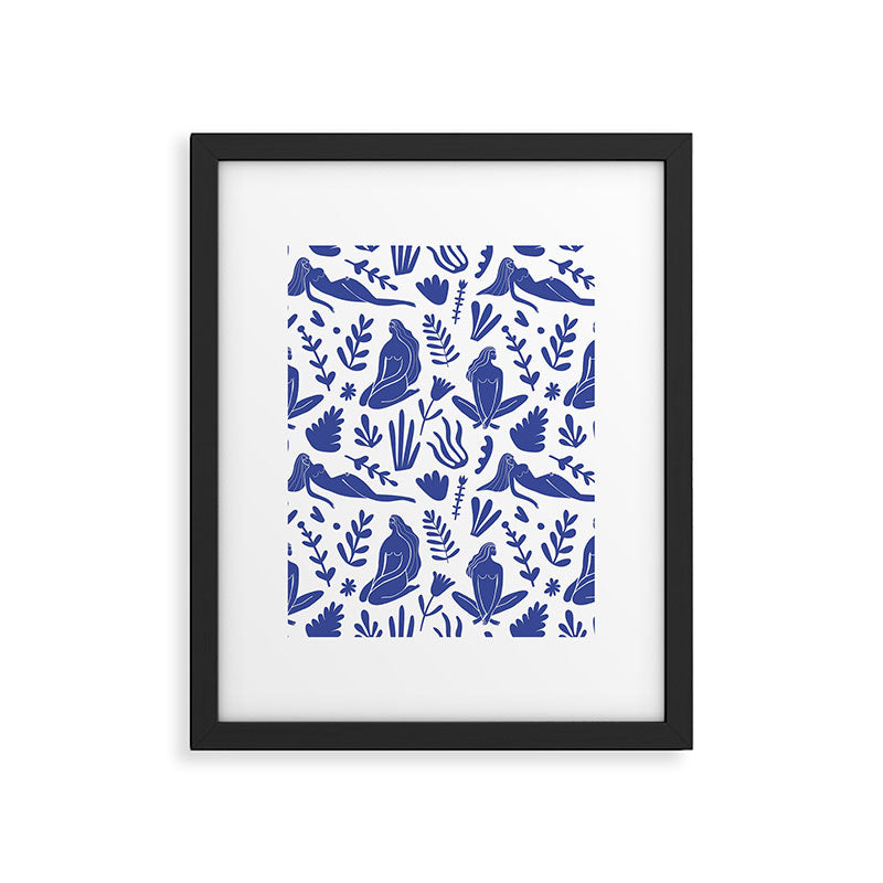 Henri Matisse Inspired Blue Nude Boho Female Figurative Pattern Framed Art Print Gallery Image 6