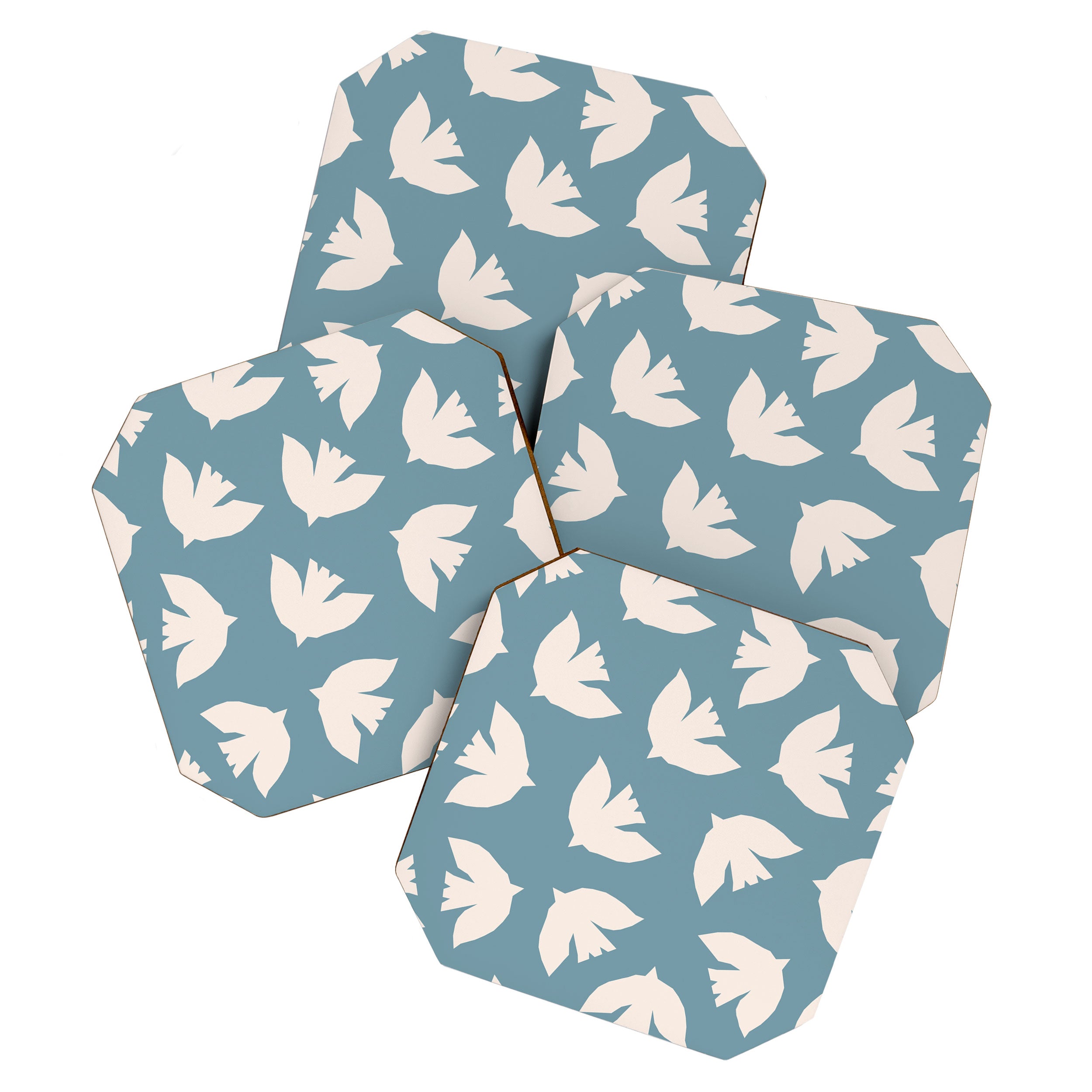 Henri Matisse Inspired Flying Doves Bird Pattern Coaster Gallery Image 1