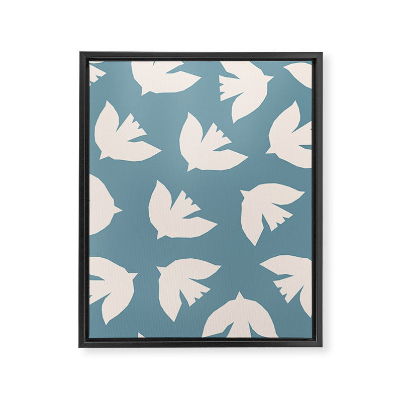 Henri Matisse Inspired Flying Doves Bird Pattern Framed Canvas Print Gallery Image 8