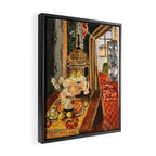 Henri Matisse Interior with Flowers & Parakeets Framed Canvas Print Gallery Image 2