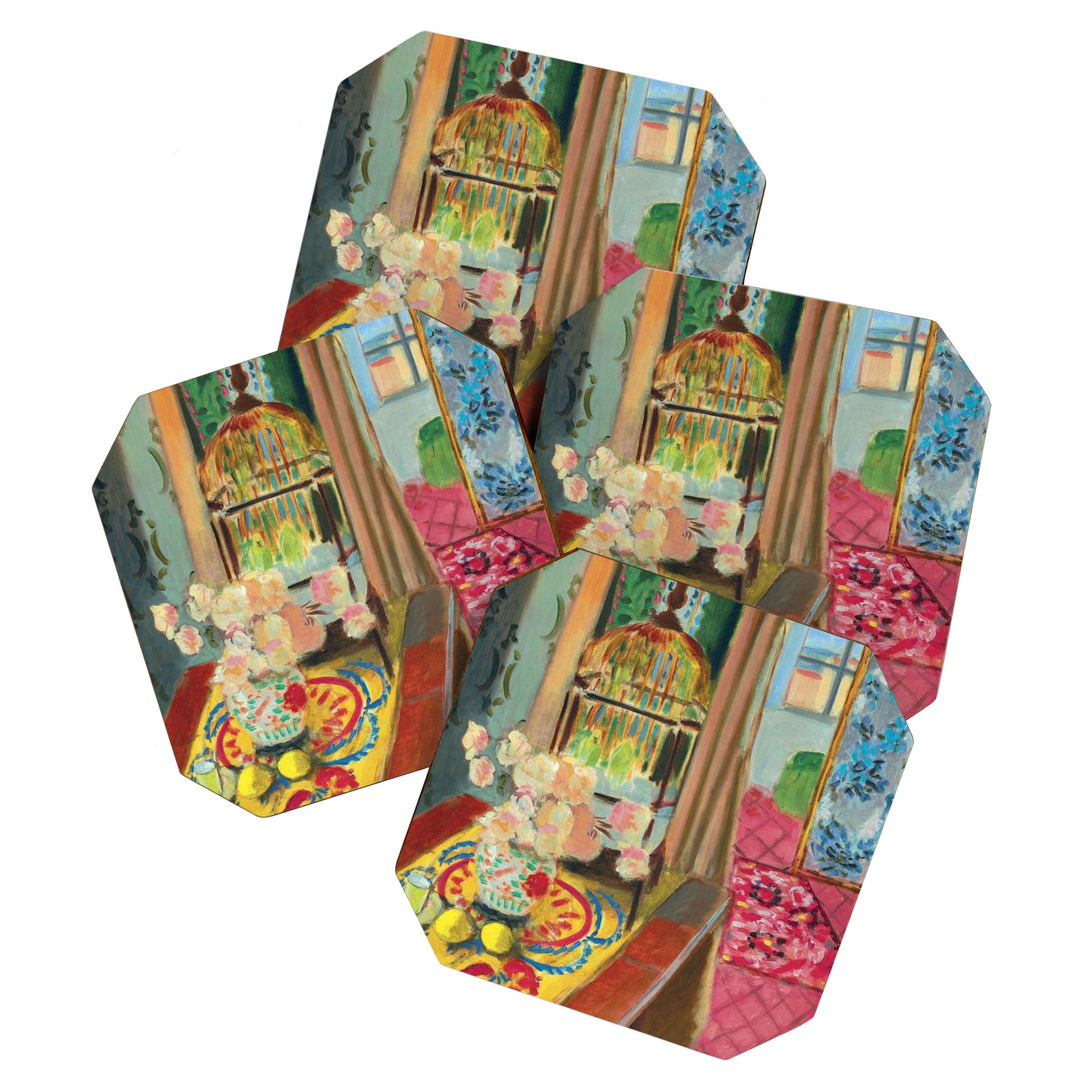Henri Matisse Interior with Flowers & Parakeets II Coaster Gallery Image 1