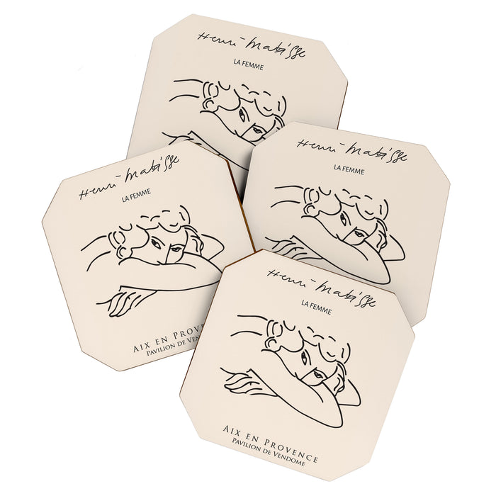 Henri Matisse 'La Femme' Female Nude Figurative Line Art Coaster Gallery Image 1