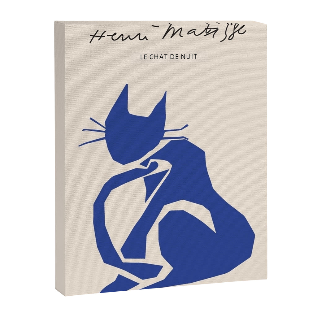 Henri Matisse 'The Night Cat' Blue Feline Abstract Figure Art Canvas Print Gallery Image 6