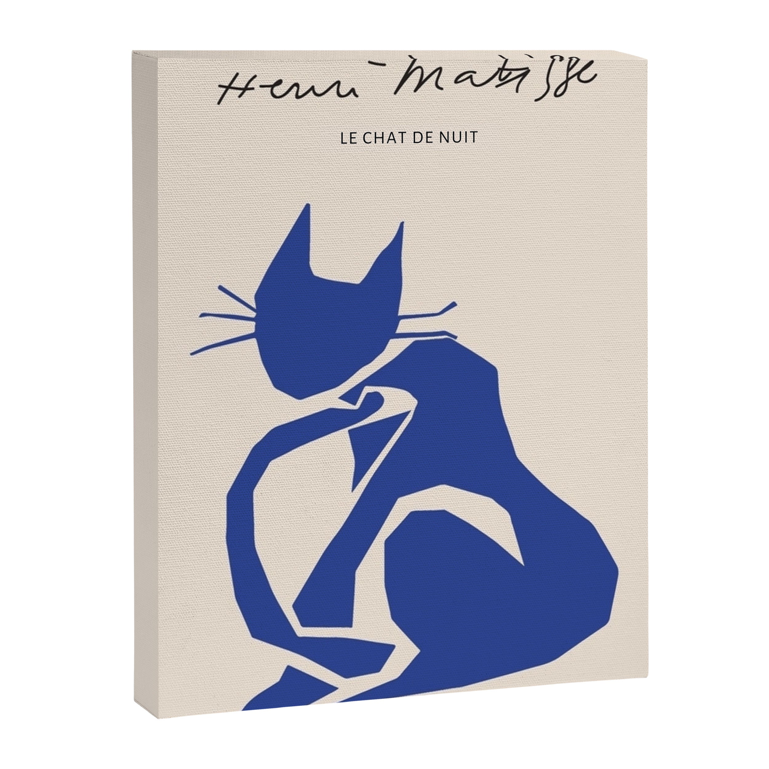 Henri Matisse 'The Night Cat' Blue Feline Abstract Figure Art Canvas Print Gallery Image 6
