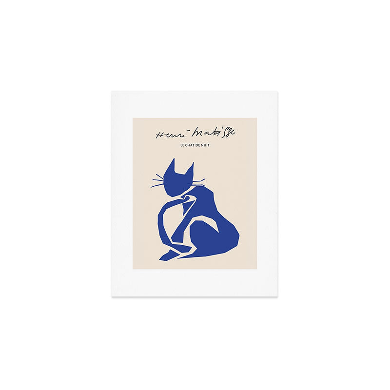 Henri Matisse 'The Night Cat' Blue Feline Abstract Figure Art Art Print Gallery Image 1