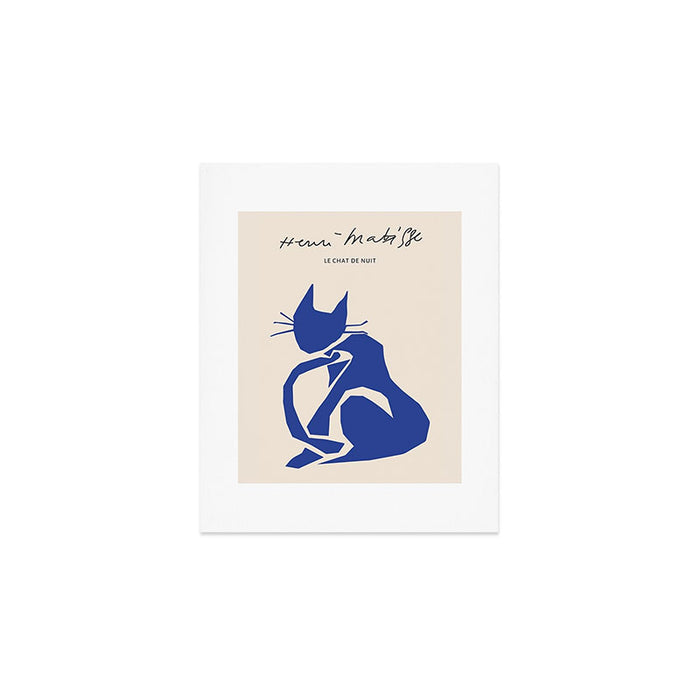 Henri Matisse 'The Night Cat' Blue Feline Abstract Figure Art Art Print Gallery Image 1