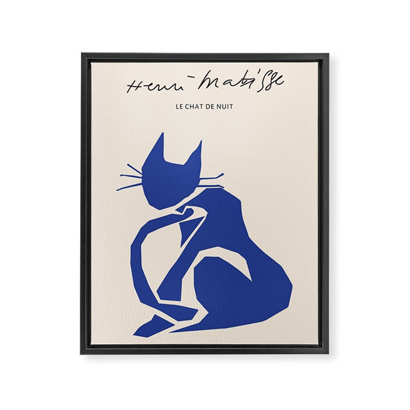 Henri Matisse 'The Night Cat' Blue Feline Abstract Figure Art Framed Canvas Print Gallery Image 6