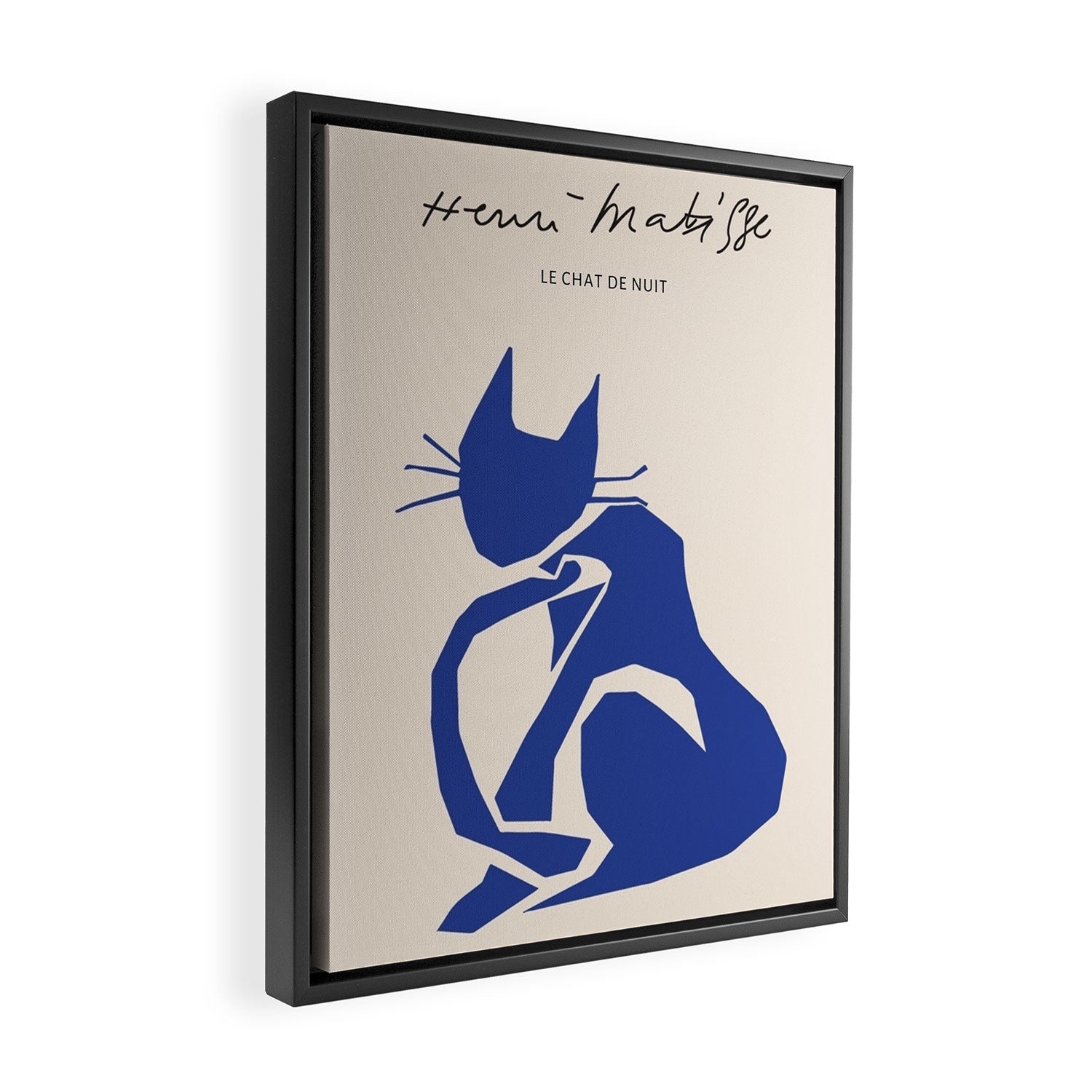 Henri Matisse 'The Night Cat' Blue Feline Abstract Figure Art Framed Canvas Print Gallery Image 2