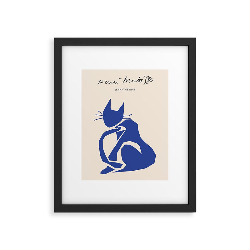 Henri Matisse 'The Night Cat' Blue Feline Abstract Figure Art Framed Art Print Gallery Image 5
