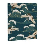 Japanese Crane Oriental Ocean Wave Pattern Canvas Print Gallery Image 8