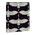 Japanese Crane Ornate Art Deco Black & White Pattern Canvas Print Gallery Image 8