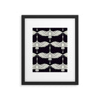 Japanese Crane Ornate Art Deco Black & White Pattern Framed Art Print Gallery Image 6