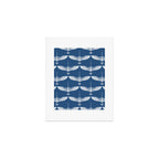 Japanese Crane Ornate Art Deco Blue & White Pattern Art Print Gallery Image 1
