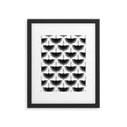 Japanese Crane Ornate Art Deco Monochrome Pattern Framed Art Print Gallery Image 6