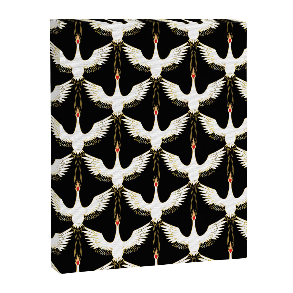 Japanese Crane Ornate Art Deco Pattern Canvas Print Gallery Image 8